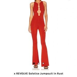 NWT Revolve Rumer Rust Flare Jumpsuit
